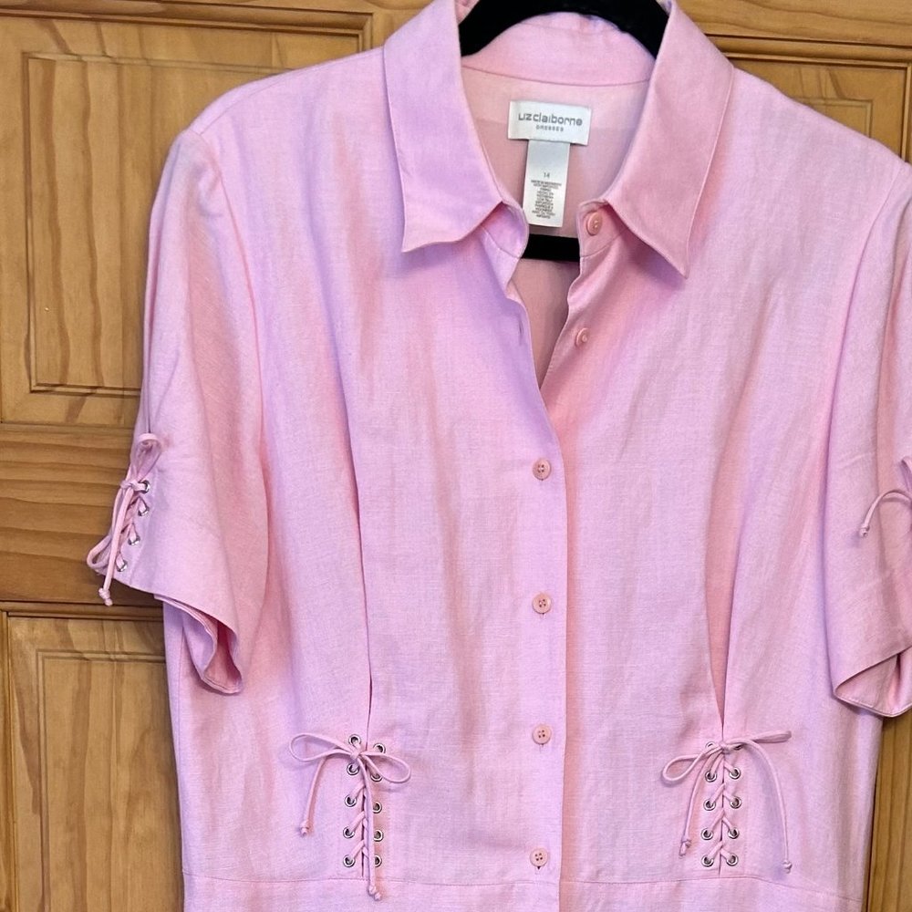 Linen Liz Claiborne Midi Vintage Dress